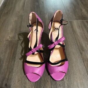 Madison Women's Vibrant Pink and Black Heels